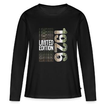 Edition limitée depuis 1926 Anniversaire Millésime 1926 - T-shirt manches longues Premium bio Femme - noir - Devant - Julia (174cm)