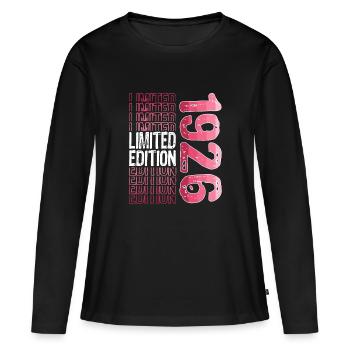 Edition limitée depuis 1926 Anniversaire Millésime 1926 - T-shirt manches longues Premium bio Femme - noir - Devant - Julia (174cm)