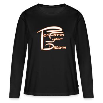 Réalisez votre rêve - T-shirt manches longues Premium bio Femme - noir - Devant - Julia (174cm)