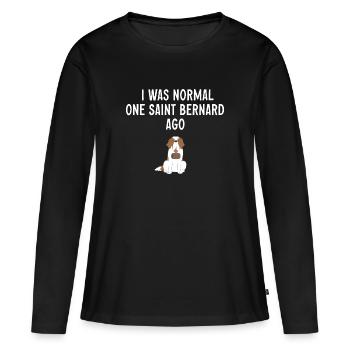 St. Bernard St. Bernard Dog Dog - Women's Premium Organic Long Sleeve Shirt - black - Front - Julia (174cm)