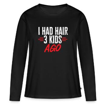 Bald Head Baldness Beard Bald Head - Women's Premium Organic Long Sleeve Shirt - black - Front - Julia (174cm)