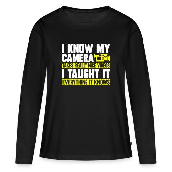 Video Editor Filmemacher Videofilmer - Frauen Premium Bio Langarmshirt - Schwarz - Vorne - Julia (174cm)