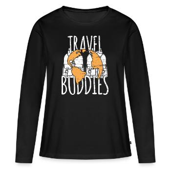 Reisen - Frauen Premium Bio Langarmshirt - Schwarz - Vorne - Julia (174cm)