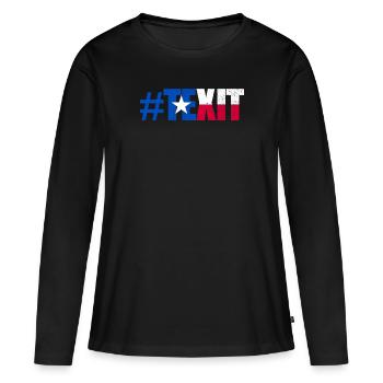 #Texit Texas Ausfahrt Texit State of Texas Seced - Frauen Premium Bio Langarmshirt - Schwarz - Vorne - Julia (174cm)