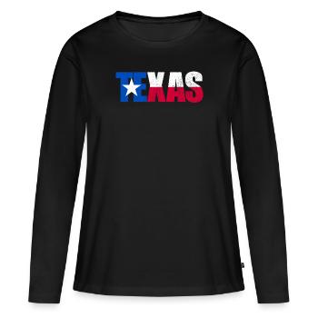 Texas Flagge patriotisch Lone Star State Texaner G - Frauen Premium Bio Langarmshirt - Schwarz - Vorne - Julia (174cm)