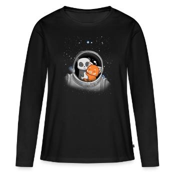 Panda und Red Panda Astronaut Space Kids Kids Astr - Frauen Premium Bio Langarmshirt - Schwarz - Vorne - Julia (174cm)