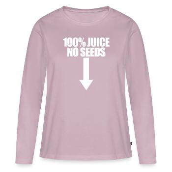 100% Saft ohne Samen Pfeil lustige M�nnervasektomi - Frauen Premium Bio Langarmshirt - Altrosa - Vorne - Julia (174cm)