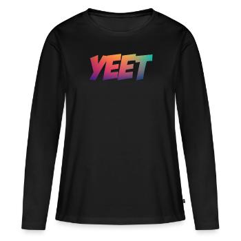 Yeet meme yeeted Slang M dchen Adolescent Arc-en-ciel - T-shirt manches longues Premium bio Femme - noir - Devant - Julia (174cm)