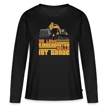 So lang - Frauen Premium Bio Langarmshirt - Schwarz - Vorne - Julia (174cm)