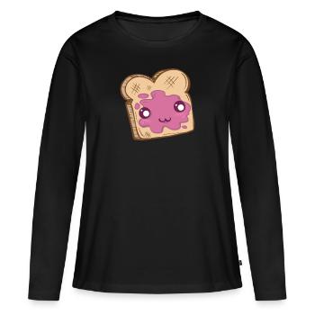 Passendes PB- und J -Kost�m Halloween -Gelee -Kost - Frauen Premium Bio Langarmshirt - Schwarz - Vorne - Julia (174cm)