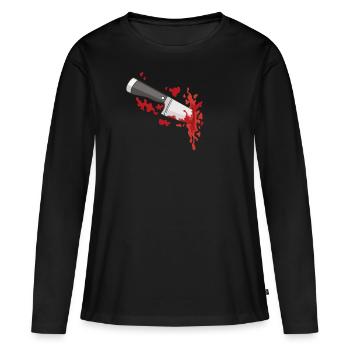 Messer in der Herzscheidung Breakup mit gebrochene - Frauen Premium Bio Langarmshirt - Schwarz - Vorne - Julia (174cm)