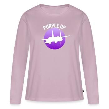 Lila up F15 Eagle Military Kinder Jungen F-15 - Frauen Premium Bio Langarmshirt - Altrosa - Vorne - Julia (174cm)