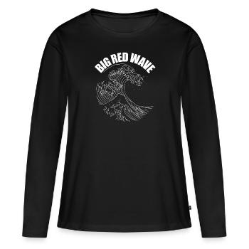 Big Red Wave Vote Republikanische Welle GOP 2024 - Frauen Premium Bio Langarmshirt - Schwarz - Vorne - Julia (174cm)