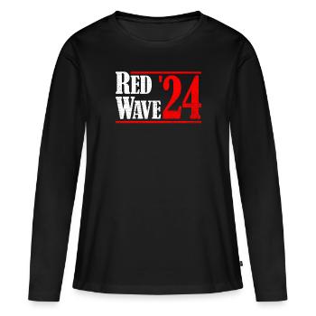 Rote Welle '24 Abstimmung Republikaner 2024 Rote W - Frauen Premium Bio Langarmshirt - Schwarz - Vorne - Julia (174cm)