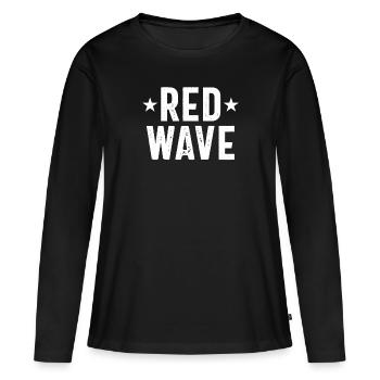 Rote Welle '24 Abstimmung Republikaner 2024 GOP Re - Frauen Premium Bio Langarmshirt - Schwarz - Vorne - Julia (174cm)