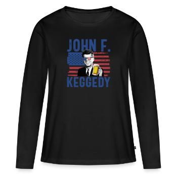 John F Keggedy betrunkener Pr�sident Kennedy 4. Ju - Frauen Premium Bio Langarmshirt - Schwarz - Vorne - Julia (174cm)