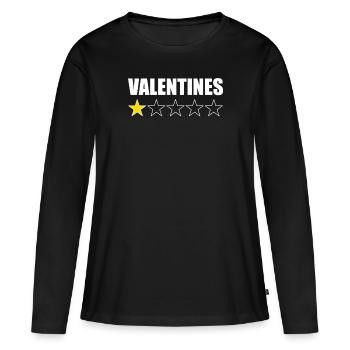 Valentinstag 1 Sterne Anti -Valentinstag -Tag - Frauen Premium Bio Langarmshirt - Schwarz - Vorne - Julia (174cm)