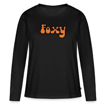 Foxy niedliche Fuchsfuchsfuchsfuchs - Frauen Premium Bio Langarmshirt - Schwarz - Vorne - Julia (174cm)