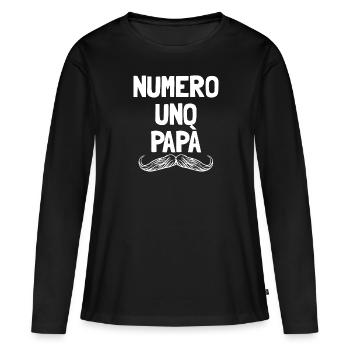 Numero uno papa italienisch vater vaters Nummer 1 - Frauen Premium Bio Langarmshirt - Schwarz - Vorne - Julia (174cm)