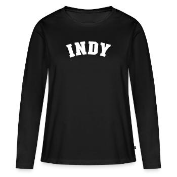 Indy Indianapolis Indiana Pride Indianapolis Gesch - Frauen Premium Bio Langarmshirt - Schwarz - Vorne - Julia (174cm)