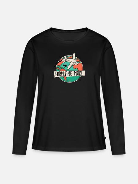 Flugzeugmodus Sommer Urlaubsreise -Fehlermodus - Frauen Premium Bio Langarmshirt - Schwarz