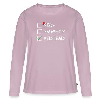 �ne freche Redhead -Ingwer -Weihnachtsliste - Frauen Premium Bio Langarmshirt - Altrosa - Vorne - Julia (174cm)