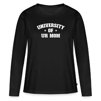 Universit�t ur Mutter - Frauen Premium Bio Langarmshirt - Schwarz - Vorne - Julia (174cm)