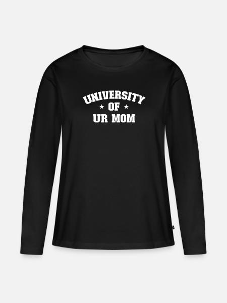 Universit�t ur Mutter - Frauen Premium Bio Langarmshirt - Schwarz