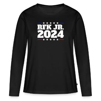 Robert Kennedy Jr. f�r Pr�sident '24 RFK Jr. 2024 - Frauen Premium Bio Langarmshirt - Schwarz - Vorne - Julia (174cm)