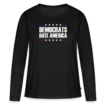 Demokraten hassen Amerika konservativer Republikan - Frauen Premium Bio Langarmshirt - Schwarz - Vorne - Julia (174cm)