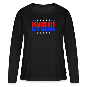 Demokraten hassen Amerika konservativer Republikan - Frauen Premium Bio Langarmshirt - Schwarz - Vorne - Julia (174cm)