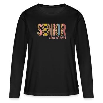 Senior Class von 2024 Senior Abschluss Senior 2024 - Frauen Premium Bio Langarmshirt - Schwarz - Vorne - Julia (174cm)