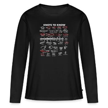 Knoten, um Camping Girls Jungen Knoten zu kennenSc - Frauen Premium Bio Langarmshirt - Schwarz - Vorne - Julia (174cm)