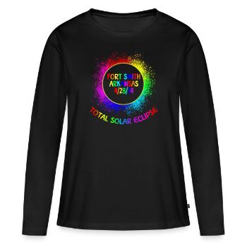 Total Solar Eclipse Fort Smith Arkansas 28.04.24Ki - Frauen Premium Bio Langarmshirt - Schwarz - Vorne - Julia (174cm)