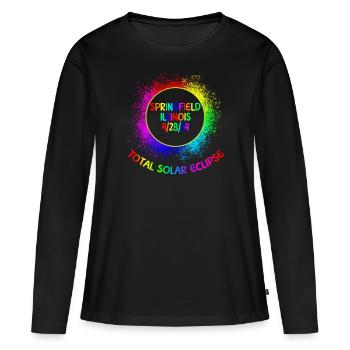 Total Solar Eclipse Springfield Illinois 28.04.24g - Frauen Premium Bio Langarmshirt - Schwarz - Vorne - Julia (174cm)