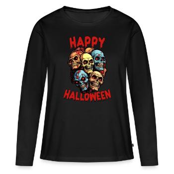 Joyeuse Halloween Zombie Apocalypse - T-shirt manches longues Premium bio Femme - noir - Devant - Julia (174cm)