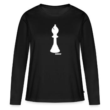 Bischof Kostüm Schachspiel Player Geschenk Black B - Frauen Premium Bio Langarmshirt - Schwarz - Vorne - Julia (174cm)