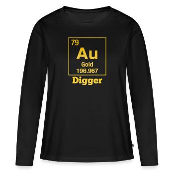 Gold Bagger Element passende Paare Gold Bagger - Frauen Premium Bio Langarmshirt - Schwarz - Vorne - Julia (174cm)