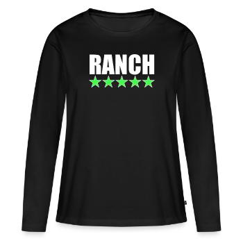 Ranch 5 étoiles Ranch Dressing 5 étoiles Examen - T-shirt manches longues Premium bio Femme - noir - Devant - Julia (174cm)