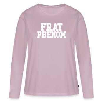 Frat Phénomène Drôle Fraternité Messieurs -Frat - T-shirt manches longues Premium bio Femme - rose poudré - Devant - Julia (174cm)