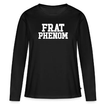Frat Phénomène Drôle Fraternité Messieurs -Frat - T-shirt manches longues Premium bio Femme - noir - Devant - Julia (174cm)
