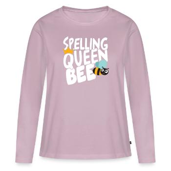 Concours d’orthographe Queen Bee - T-shirt manches longues Premium bio Femme - rose poudré - Devant - Julia (174cm)