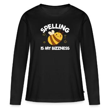 Spelling Is My Bizzness Writing Contest - Women's Premium Organic Long Sleeve Shirt - black - Front - Julia (174cm)