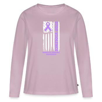 Stop violence USA flags raise awareness of hae - Women's Premium Organic Long Sleeve Shirt - dusky pink - Front - Julia (174cm)