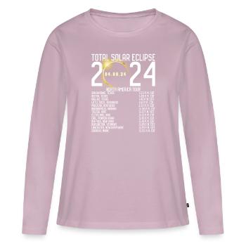Nordamerika -Tour 2024 Totality Solar Eclipse - Frauen Premium Bio Langarmshirt - Altrosa - Vorne - Julia (174cm)