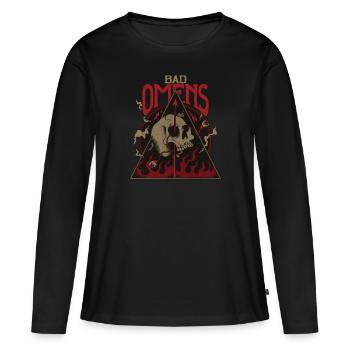 Bad Omens Schädel Grunge Goth Bad Omens Schädel - Frauen Premium Bio Langarmshirt - Schwarz - Vorne - Julia (174cm)