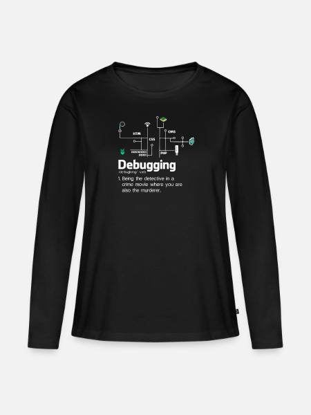 Debugging -Definition von Cybersicherheit Cybersic - Frauen Premium Bio Langarmshirt - Schwarz