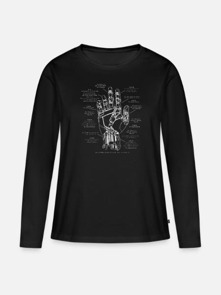 Robotik -Roboterhand -Ai -Formel -Ingenieur -Progr - Frauen Premium Bio Langarmshirt - Schwarz