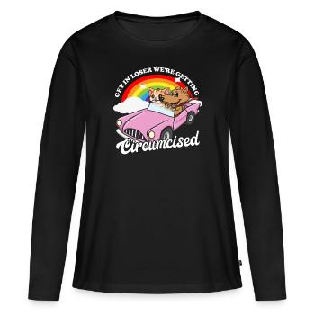 In den Verlierer bekommen, wurden peinlich beschni - Frauen Premium Bio Langarmshirt - Schwarz - Vorne - Julia (174cm)