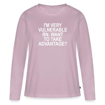 Ich bin ein sehr verletzlicher RN - Frauen Premium Bio Langarmshirt - Altrosa - Vorne - Julia (174cm)
